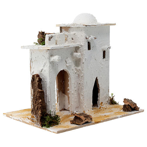 Casa em estilo árabe com portão arqueado para presépio napolitano com figuras de 6 cm de altura média 3