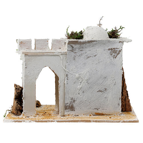 Arabic style house with pointed arch door for Neapolitan Nativity scene of 6 cm 4