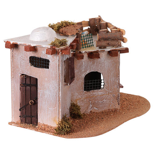 Village arabe avec terrasse sur le toit pour crèche avec lumières 15x25x15 cm 3