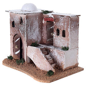 Arabic style house with stairs for Nativity scene 15x20x15 cm