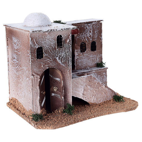 Arabic style house with stairs for Nativity scene 15x20x15 cm 3