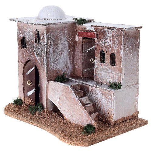 Nativity scene house in Arabian style with stairs 15x20x15 cm 2