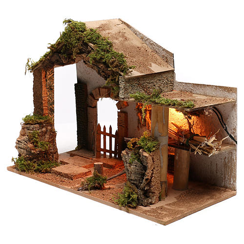 Stable with hay for Neapolitan Nativity scene of 8 cm 2