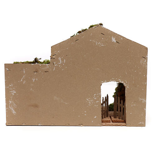 Stable with hay, for Neapolitan nativity 8 cm 4