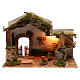 Stable with hay, for Neapolitan nativity 8 cm s1