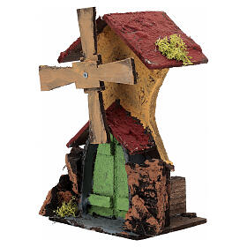 Molino de viento movimiento 25x15x10 cm belén napolitano de 6 cm