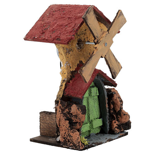 Molino de viento movimiento 25x15x10 cm belén napolitano de 6 cm 3