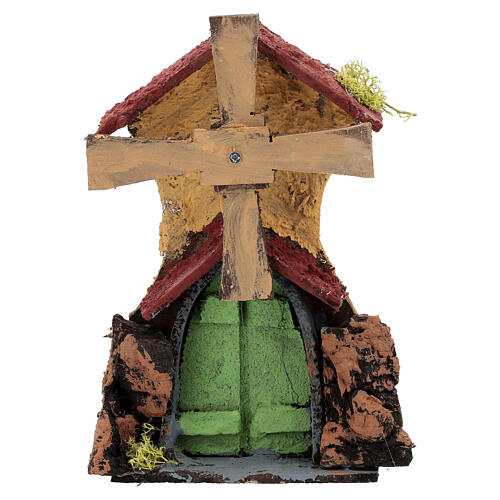 Moulin à vent mouvement 25x15x10 cm crèche napolitaine de 6 cm 1