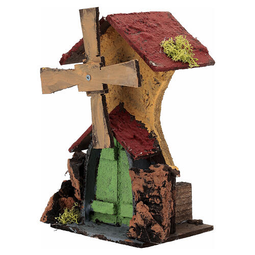 Wiatrak poruszający się 25x15x10 cm, szopka neapolitańska 6 cm 2