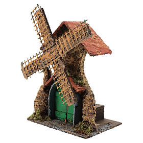 Presépio Napolitano: Moinho de vento movimento 25x15x10 cm para presépio napolitano com figuras de 6 cm de altura média
