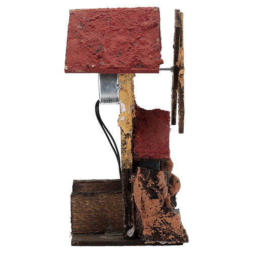 Moinho de vento movimento 25x15x10 cm para presépio napolitano com figuras de 6 cm de altura média 4