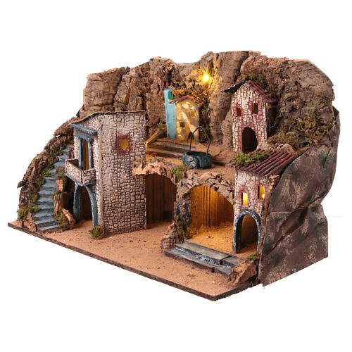 Neapolitan Nativity scene setting rustic village for 12-14 cm characters 4