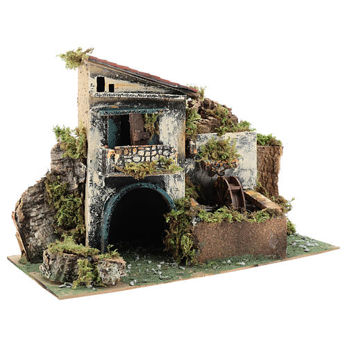 House with watermill, for 10 cm Neapolitan nativity 4