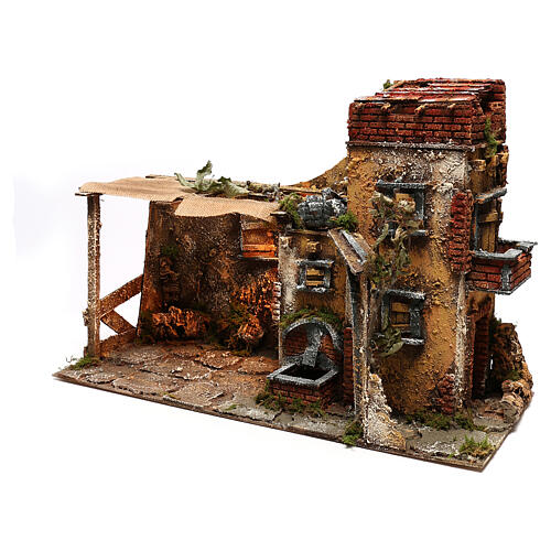 Rustic village with fountain, for 10 cm Neapolitan nativity 3