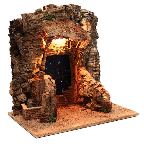 Rustic hut with sky background for Neapolitan Nativity scene of 10 cm 4