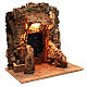 Rustic Nativity stable with nighttime background, for 10 cm Neapolitan nativity s4
