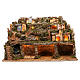 Nativity scene setting village with lights, waterfall for 6-8 characters 50x80x80 cm s1