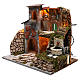 Nativity scene village setting with lights and fountain for 8 cm characters 30x45x40 cm s2