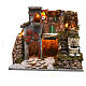 Nativity set village with lights working fountain 30x45x40 cm, for 8 cm nativity s1