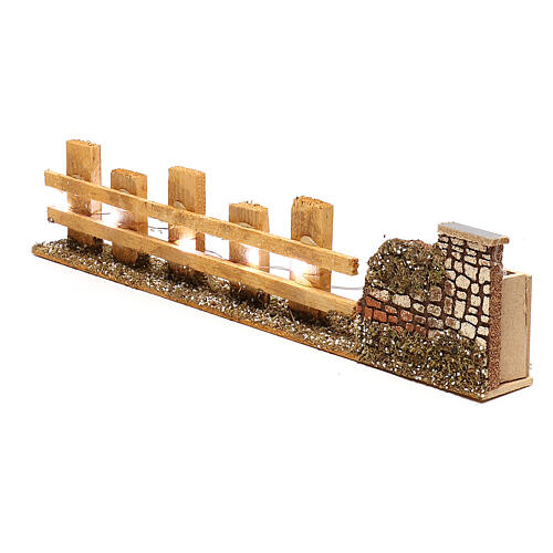 Miniature wooden fence, for 4-6 cm nativity 4x35x8 cm with lights 3