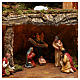 Nativity scene setting village with lights, waterfall and 10 cm characters 50x80x80 cm s2