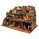 Nativity scene setting village with lights, waterfall and 10 cm characters 50x80x80 cm s3