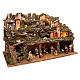 Nativity scene setting village with lights, waterfall and 10 cm characters 50x80x80 cm s4