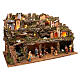 Lighted nativity village with functioning waterfall 10 cm statues 50x80x80 cm s4