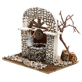 Vintage Water well with bucket 15x20x20 cm, for 8-10 cm nativity