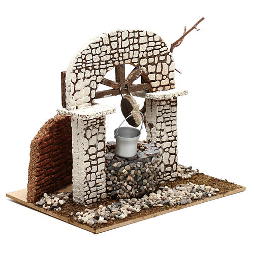 Vintage Water well with bucket 15x20x20 cm, for 8-10 cm nativity 3