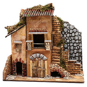 Miniature farmhouse facade 20x35x30 cm, for 4-6 cm nativity