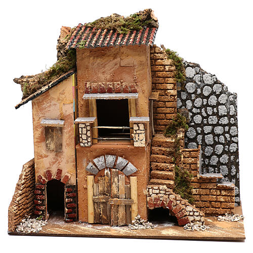Miniature farmhouse facade 20x35x30 cm, for 4-6 cm nativity 1