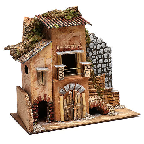 Miniature farmhouse facade 20x35x30 cm, for 4-6 cm nativity 3