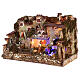 Nativity scene village with fountain and lights, night effect 6 cm s3