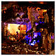 Nativity scene village with fountain and lights, night effect 6 cm s4