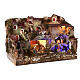Nativity scene village with fountain and lights, night effect 6 cm s5