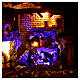 Nativity scene village with fountain and lights, night effect 6 cm s6