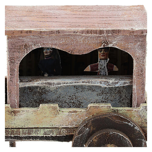 Holzschubkarren Marionettenspieler Krippe 10 cm 2