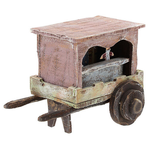 Holzschubkarren Marionettenspieler Krippe 10 cm 3