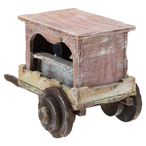 Puppet show cart for 10 cm Nativity scene in wood 5