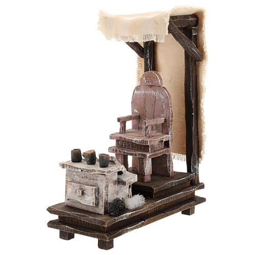 Vintage shoe shine stand with furniture, 10 cm nativity 2