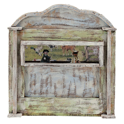 Puppentheater aus Holz für Krippe, 12 cm 1