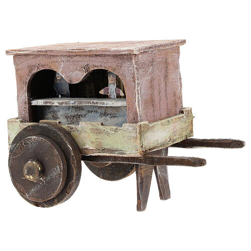 Holz Marionettenwagen für Krippen von 12 cm 3