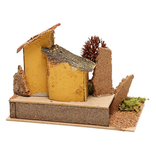 House with tree, for 6 cm nativity 4