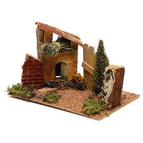 House with cypress for 6 cm Nativity scene