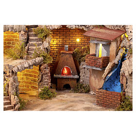 Nativity scene setting with water stream and moving mill for 8-10 cm Neapolitan Nativity scene 65x65x55 cm
