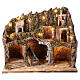 Nativity scene setting with water stream and moving mill for 8-10 cm Neapolitan Nativity scene 65x65x55 cm s1