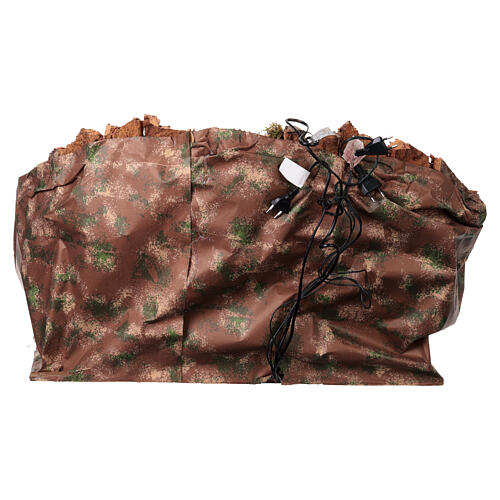 Ambientação presépio napolitano com fonte e moinho em movimento para figuras altura média 8-10 cm, 65x65x55 cm 7