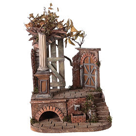 Roman temple with fountain for 12-16 cm Neapolitan Nativity scene 55x35x40 cm