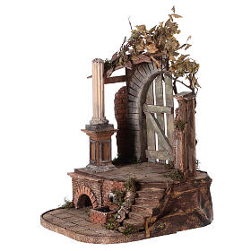 Roman temple with fountain for 12-16 cm Neapolitan Nativity scene 55x35x40 cm